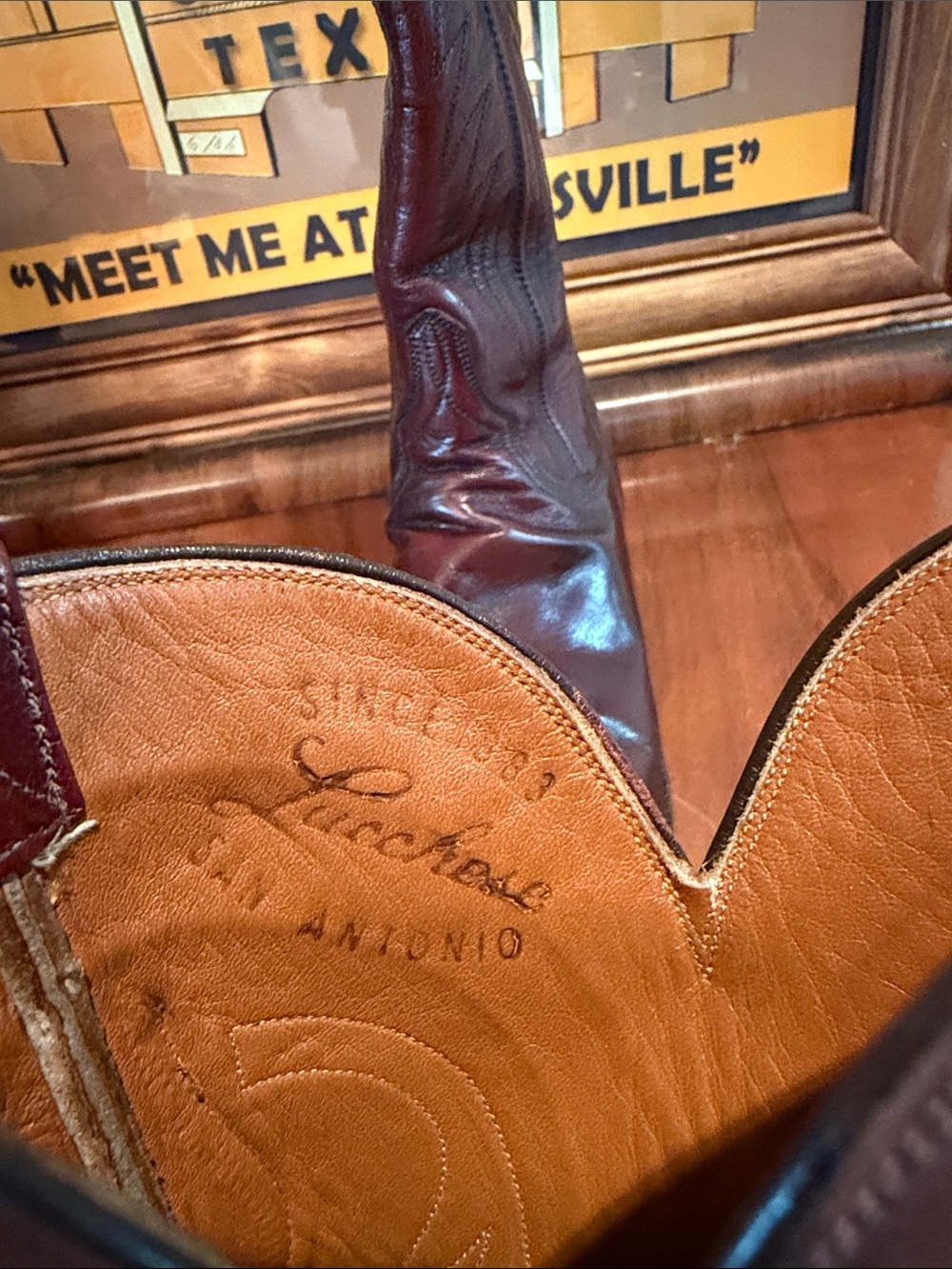 Lucchese Women’s Vintage Leather Western Cowboy Boots - Picture 6 of 6